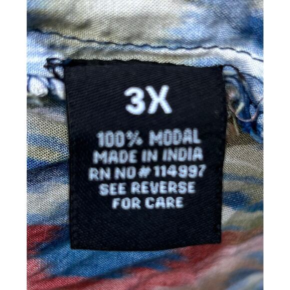 Tolani Collection long sleeve pleated V-neck top - 100% modal - women's sz 3X - Picture 4 of 5